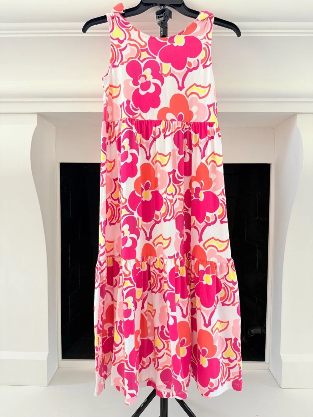 Gymboree Pink, Hot Pink & Orange Floral Tiered Sundress- Girls Size 10/12
